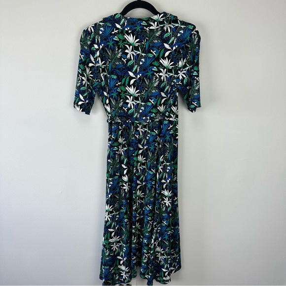 NWT Boden Lavinia Jersey Midi Wrap Dress Tropical Palm Print - Picture 4 of 10